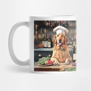 Golden Retriever Dog Chef in the Kitchen Mug